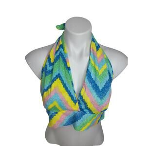 Vintage Colorful Halter Crop Top One Size READ